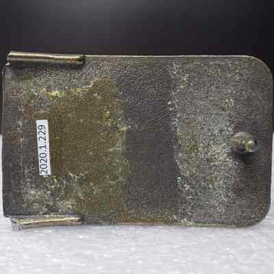 [Belt Buckle] B&R Transport Ltd., Leather Antique-Bronze - Back: View of the back.