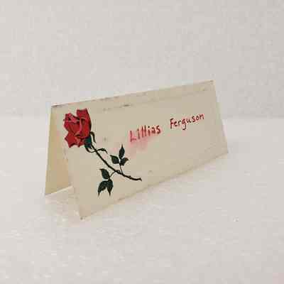 [Place Card] Lillias Ferguson, Rose, Association of Desk and Derrick Clubs, Tulsa Oklahoma, September, 1972
