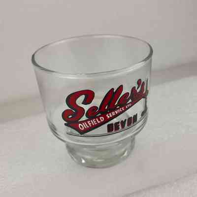 [Whisky Glass] Seller's Oilfield Service Ltd., Devon, Clear Glass, Red Black