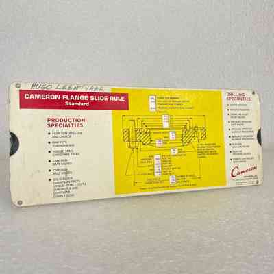 [Conversion Slide Chart] Cameron Flange Slide Rule, Cardboard, Cream Yellow Red
