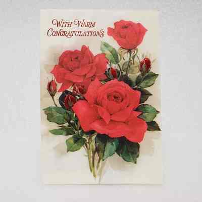 [Card] "With Warm Congratulations", Roses, 26-28 May, 1972
