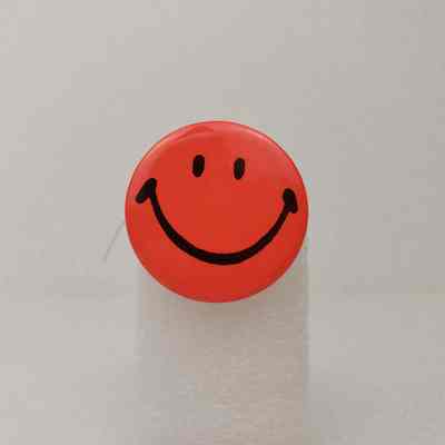 [Button] Smiley Face, Neon-Orange, c.1972