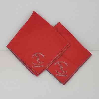 [Napkin] Heritage Diamond Product Ltd., Stampede, Linen Red Grey