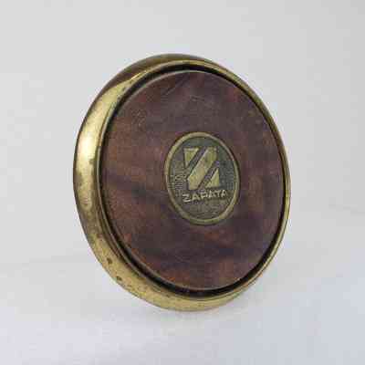 [Coaster] Zapata, Leather Brown, Metal Brass