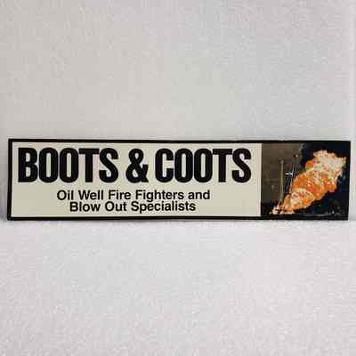 [Sticker] Boots & Coots Oil Well Fire Fighters and Blow Out Specialists, Rect. Black White Gold Orange