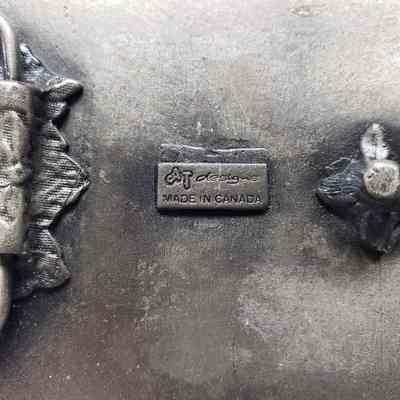 [Belt Buckle] Bouchard Well Service Ltd., Antique-Silver - Maker's Mark: Close-up view of the maker's mark on the back.
