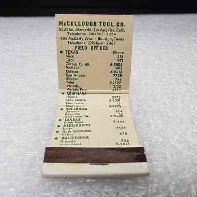[Matchbook] Oil Well Supply Co., 20-strike, Orange Black White Gold - Interior: View of interior