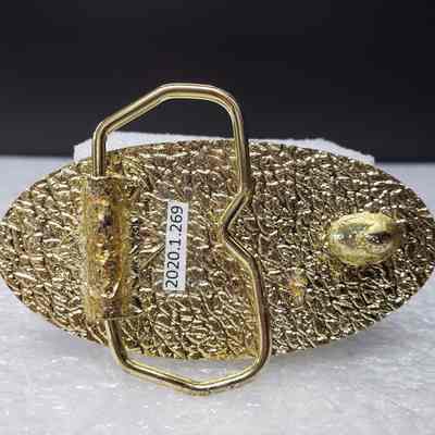 [Belt Buckle] Carmack's Construction, Brass - Back: View of the back.