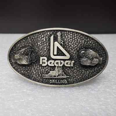 [Belt Buckle] Beaver Drilling, Antique-Silver