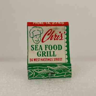[Matchbook] Chris' Seafood Grill, 20-Strike, Yellow Blue