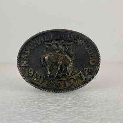 [Belt Buckle] National Finals Rodeo, Hesston, Antique-Bronze Black, 1979