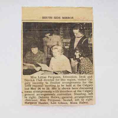 [Clipping] "Miss Milian Ferguson, Edmonton, Desk and Derrick Club Director...", South Side Mirror, 25 May, 1972