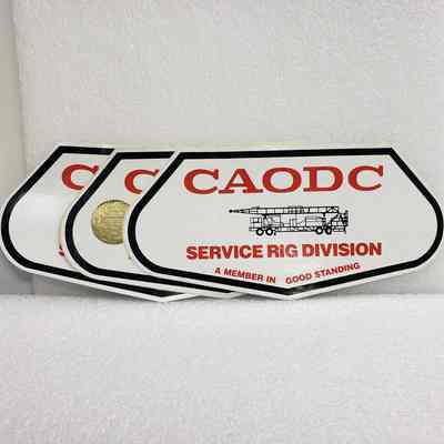 [Sticker] CAODC Service Rig Division, "A MEMBER IN GOOD STANDING", Set of 4, Custom-Shield White Black Red