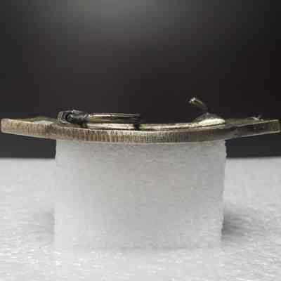 [Belt Buckle] Autocar, Silver - Side: View from side.