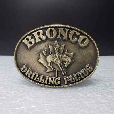 [Belt Buckle] Bronco Drilling Fluids, Antique-Bronze - Front: View of the front.
