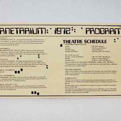 Planetarium 1972 Program