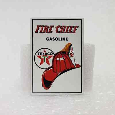 *[Magnet] Texaco, Fire Chief Gasoline, Firefighter Helmet, Red Black Yellow