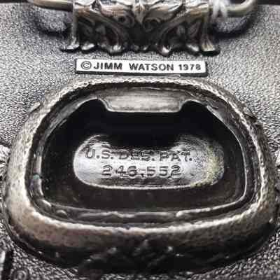 Belt Buckle] Old Vienna Lager, 1978 - Bottle Opener: Close-up of bottle opener on back