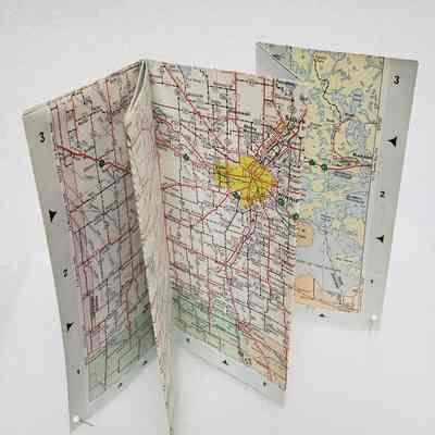 Angled View of Map, Partially Opened
