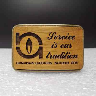 [Belt Buckle] Canadian Western Natural Gas, Wood Antique-Bronze