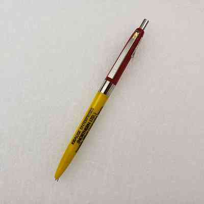 [Pen] Krause Enterprises Northern Ltd., Ballpoint, Plastic Yellow Red Black, Metal Silver-Coloured