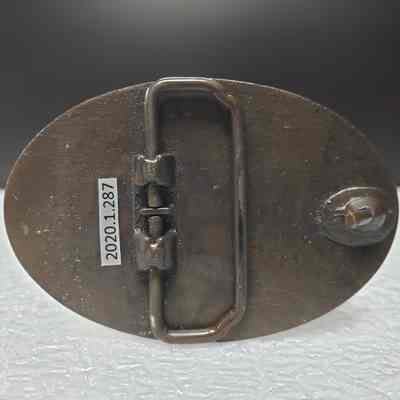 [Belt Buckle] C&D Tank Truck, 25 Years, Antique-Copper - Back: View of the back.