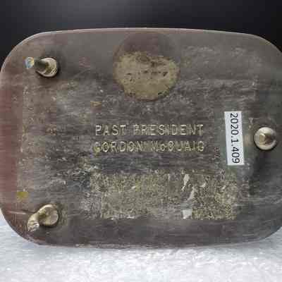 [Belt Buckle] Oilmens Bonspiel Elk Point, 1985, Silver Bronze - Back: View of back