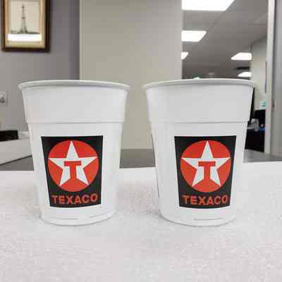 [Cup] Texaco Plastic Set of 2, White Black Red