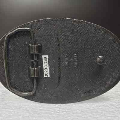 [Belt Buckle] Buckaroo Steam Cleaning Ltd., Antique-Bronze Black Red Gold - Back: View of the back.