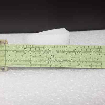 [Slide Rule] Pritchard Canadian Ltd., A. Kowalchuk, Brown Leather - Back Slide Rule: Back view of slide rule