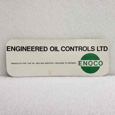 [Sticker] ENOCO Engineered Oil Controls Ltd. "PRODUCTS FOR THE OIL AND GAS INDUSTRY—WELLHEAD TO REFINERY", Rect. White Black Green