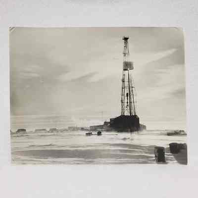 [Photo] Oil Rig in Arctic Setting, BW, Oversized