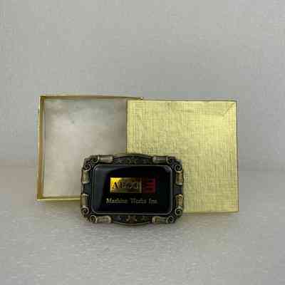 [Belt Buckle] ALCO Machine Works Inc., Antique-Bronze Black, Cardboard Box, Gold