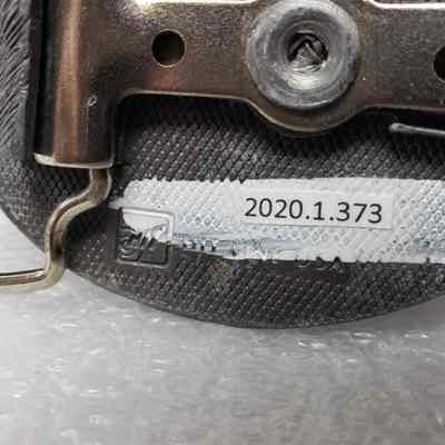 [Belt Buckle] Dowell 2nd Annual Truck Roadeo, Matte Antique Silver - Maker, Close-Up: Close-up view of makers mark on back