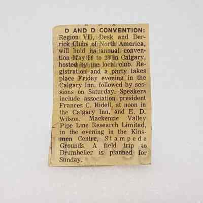 [Clipping] "D and D Convention", The Calgary Herald, Friday 26 May, 1972