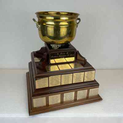[Trophy] 25 Year Trophy, Oil Wives of Leduc Club, Metal on Wood, Wooden Box