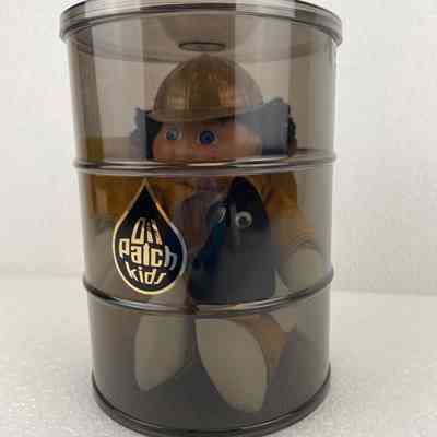 View of Oil Patch Kid in Barrel