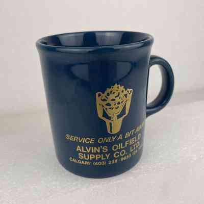 [Mug] Alvin's Oilfield Supply Co. Ltd., Service Only A Bit Award, Ceramic, Navy Gold