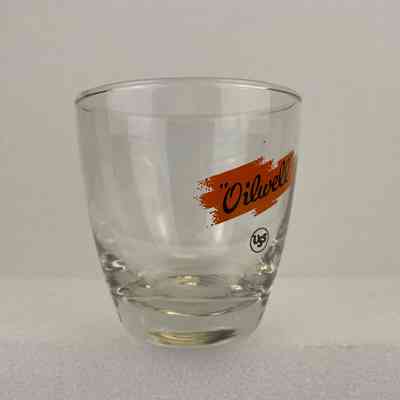 [Whisky Glass] Oilwell USS, Clear Glass, Orange Black