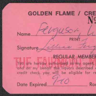 Scan of Membership Card, Front