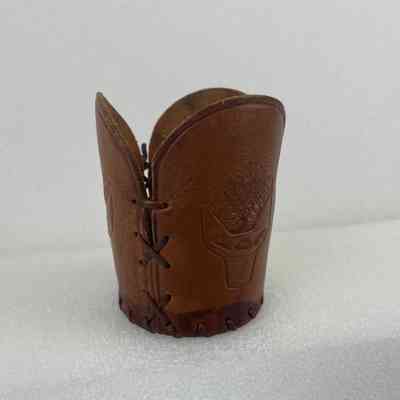 [Glass Koozie] Hughes Tool Company, Leather, Brown