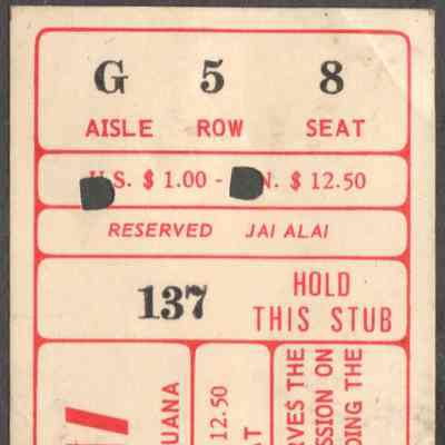 Scan of ticket stub