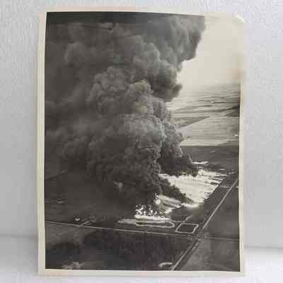 [Photo] Aerial Blowout, Field Fire and Smoke, Oversized, BW