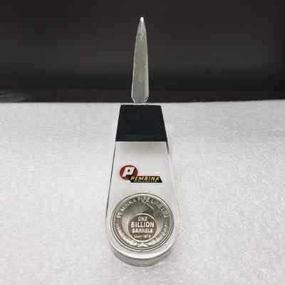 [Letter Opener] Pembina Pipe Line Ltd., Clear - Front: Front view of letter opener, focus on handle
