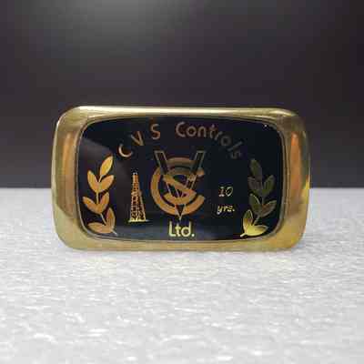 [Belt Buckle] CVS Controls Ltd., 10 Yrs., Brass Black Gold