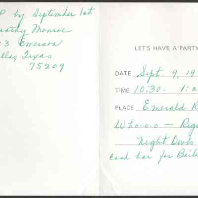 Scan of Invitation, Interior