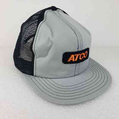 [Cap] ATCO, Embroidered Patch, Padded Crown Grey, Mesh Body Black