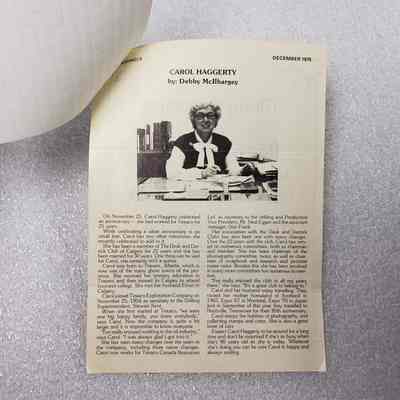 [Clipping] "Carol Haggerty" by Debby McIlhargey, December 1979 - Clipping: View of clipping
