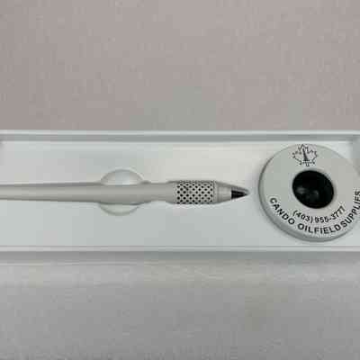 View of Pen and Holder in Plastic Case