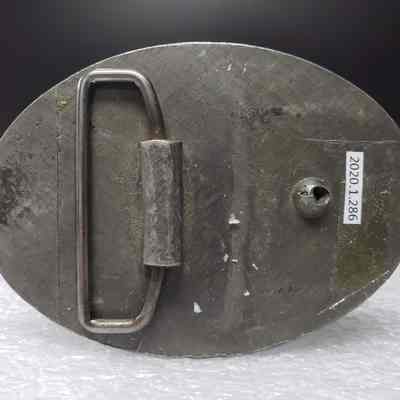 [Belt Buckle] CBI, Safe Worker, Antique-Silver [Broken] - Back: View of the back.